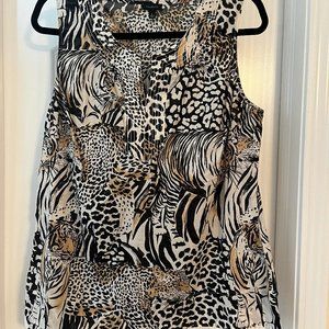 Like New Talbots Animal Print Sleeveless Top, Size L